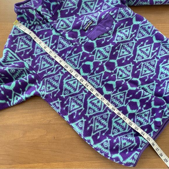 Patagonia | RARE Womens IKAT Blue Synchilla Snap-T Fleece Pullover Purple & Blue - Picture 9 of 10